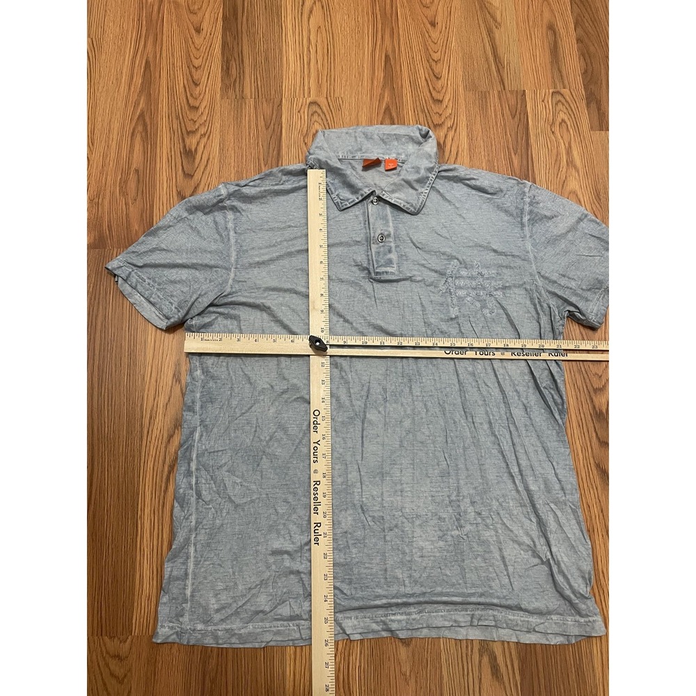 BOSS Hugo Boss Polo Mens 2XL Washed Blue Embroidered Logo - Picture 10 of 12